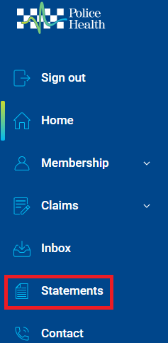 A screenshot from the Police Health portal