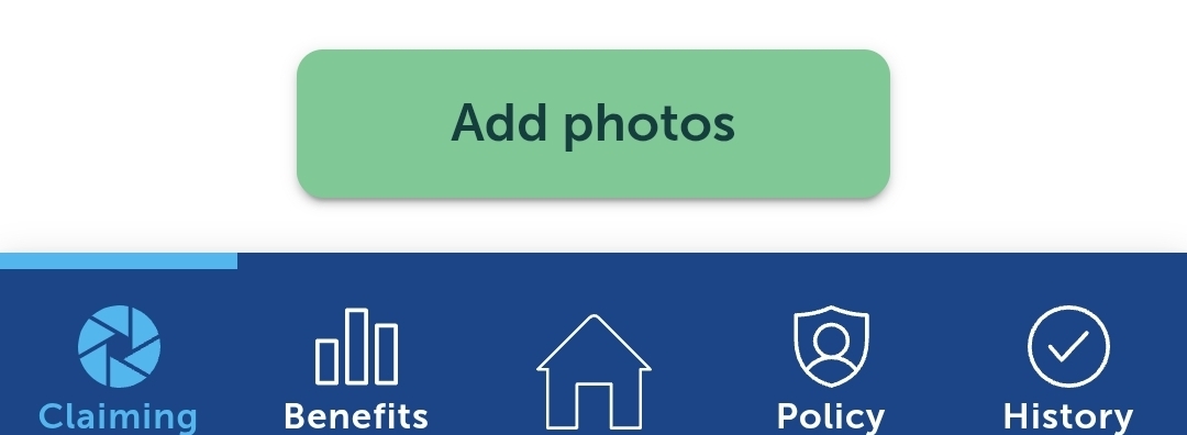 Add photos button - Police Health App