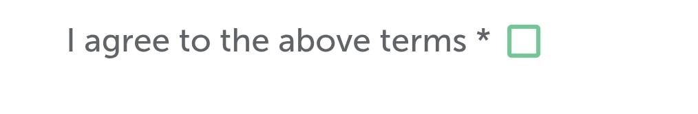 Terms checkbox screenshot - Police Health App