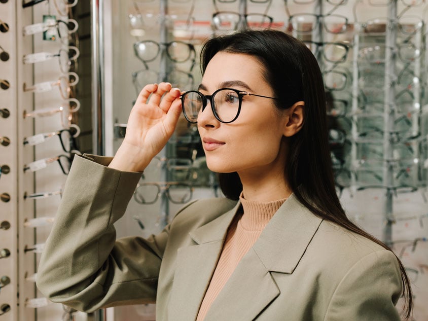An optometrist smiling