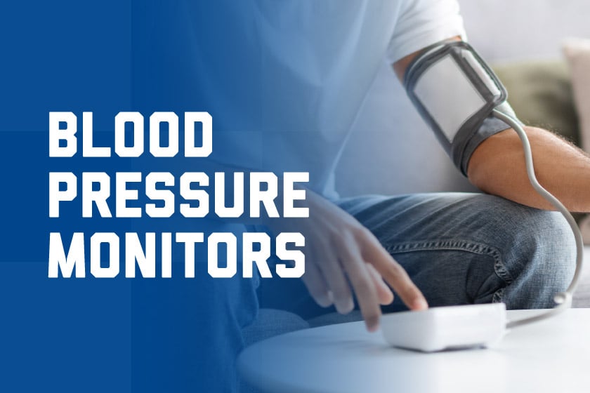 A man using a blood pressure monitor