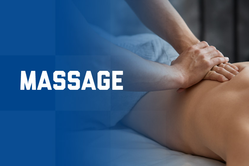 A man receiving a massage on his upper back