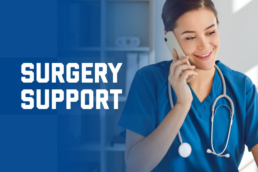 Female nurse on phone