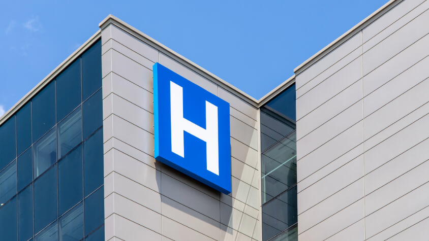 A hospital building
