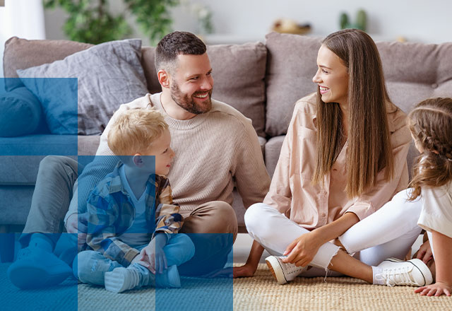 Family of 3 sitting together